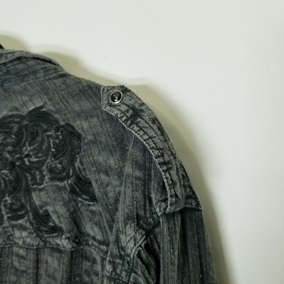 Ely 1878 Size XL  Factory Faded Embroidered  Black Pearl Snaps‎ Oversized - Picture 4 of 10